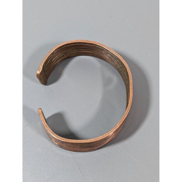 Vintage Copper Multi Bar Cuff Bracelet 6 inches - Picture 2 of 10